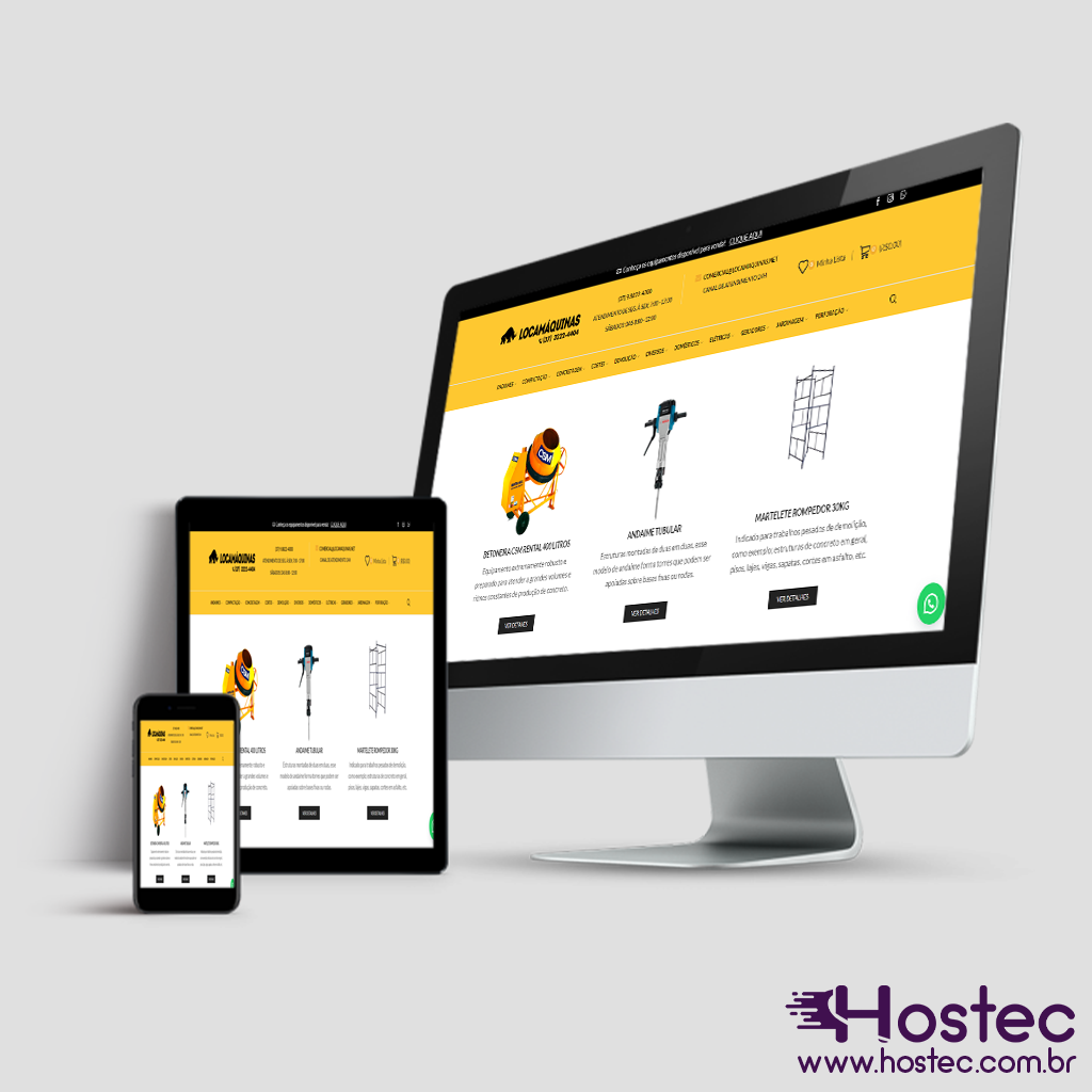 Criação de Loja Virtual para Locadora de Equipamentos – Locamáquinas
