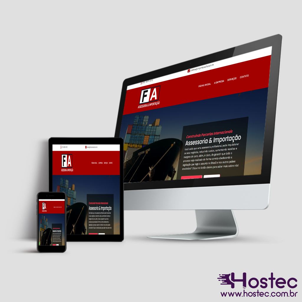 Criação do site para a empresa Importação FA