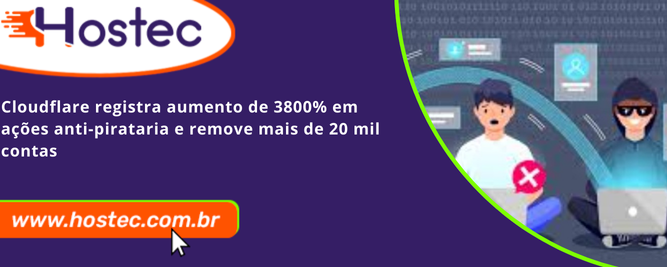 Cloudflare registra aumento de 3800% em ações anti-pirataria e remove mais de 20 mil contas