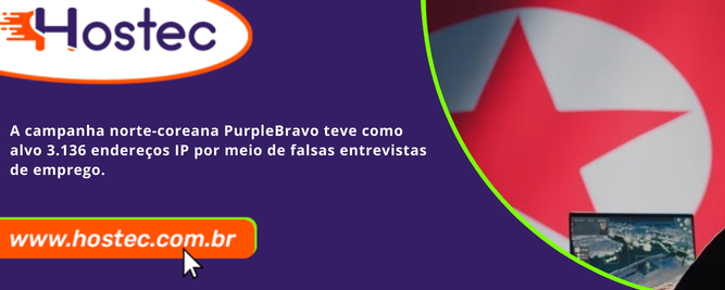A campanha norte-coreana PurpleBravo teve como alvo 3.136 endereços IP por meio de falsas entrevistas de emprego